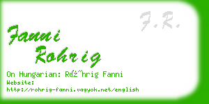fanni rohrig business card